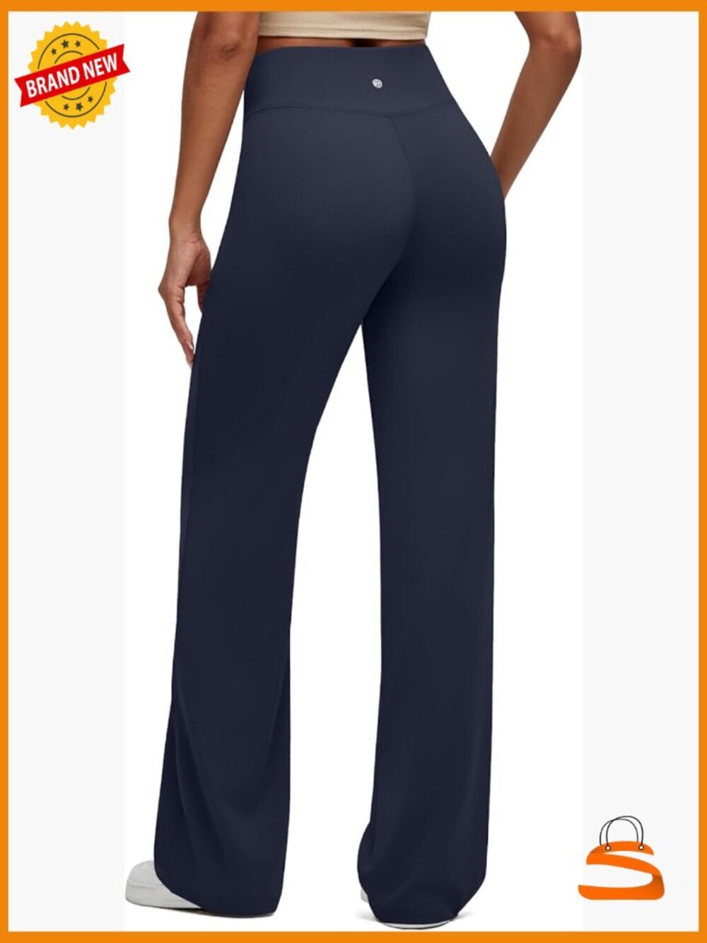 Wide Leg Yoga Pants with Pockets, High Rise Cross Waist Casual Trousers
